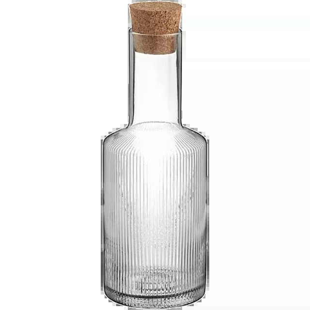 Acopa Lore Fluted Glass Carafe with Cork Lid
