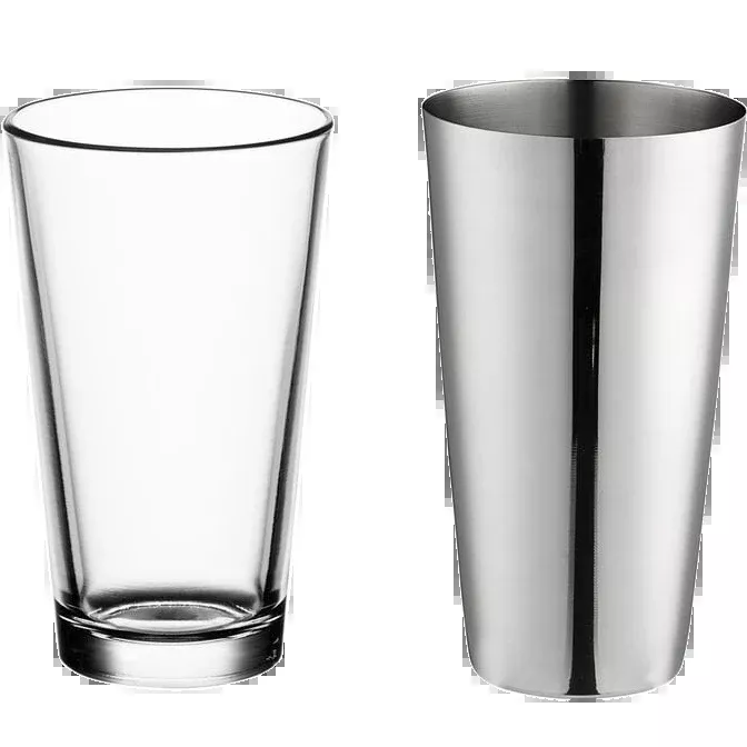 Acopa Mixing Glass and American Metalcraft Cocktail Shaker