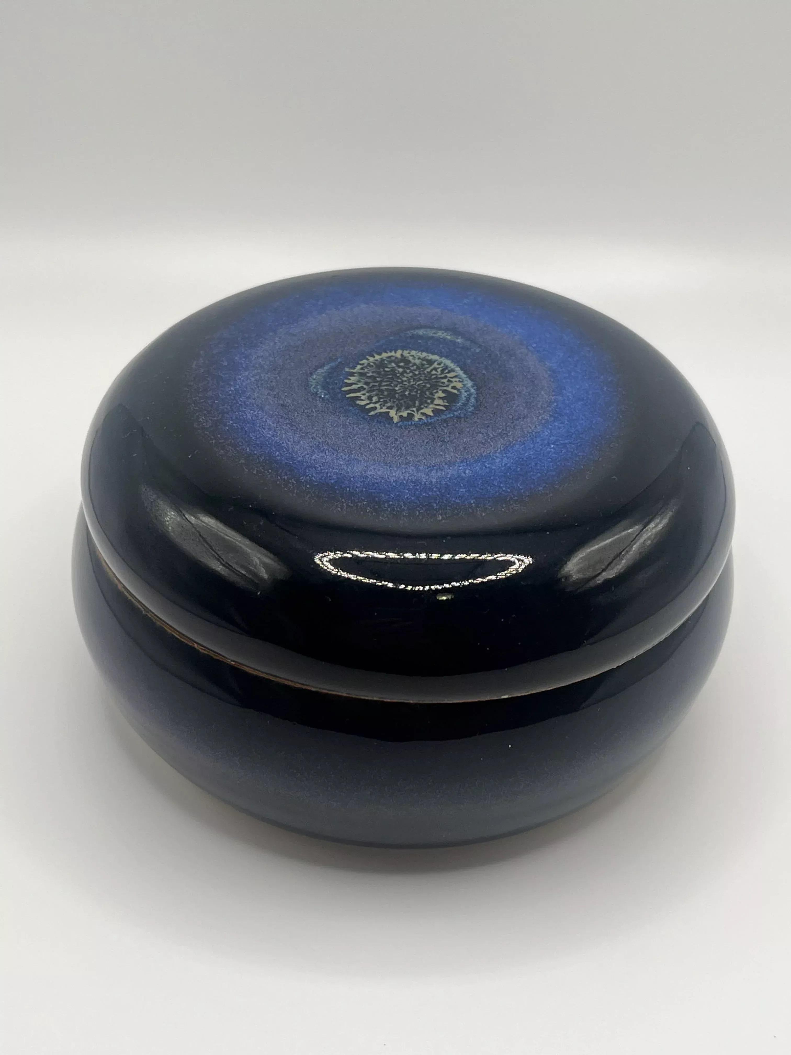 Blue Flower Lidded Container by Mike Teal | Handmade Ceramic Art