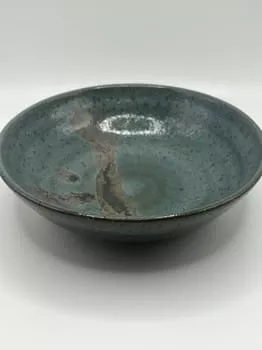 Blue-Green Small Bowl by Mike Teal | Handcrafted Ceramic Art