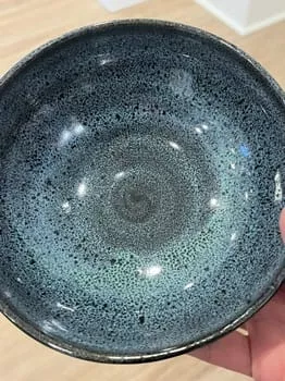 Blue Oil Spot Porcelain Bowl by Mike Teal | Handmade Ceramic Art