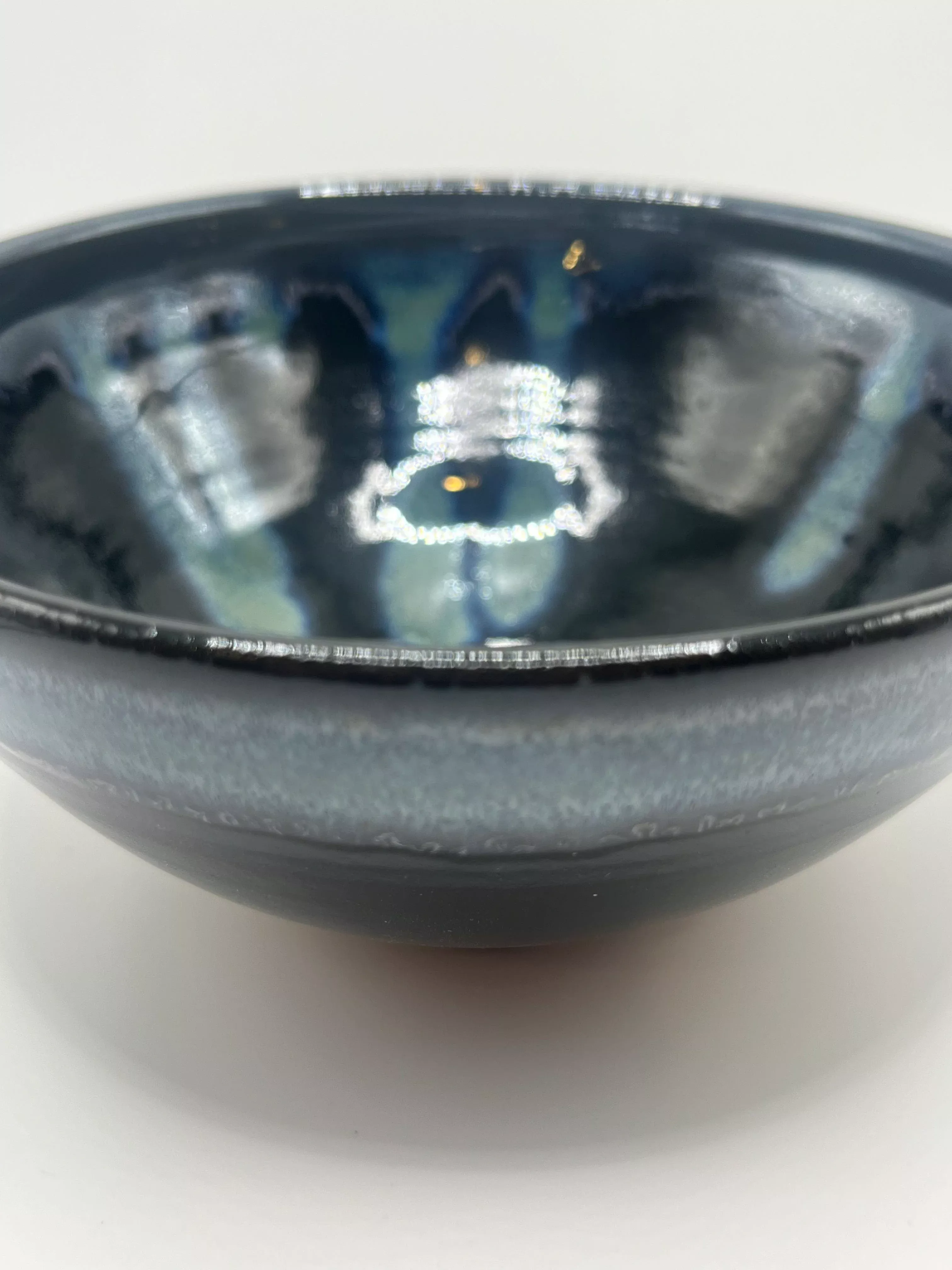 Blue with Teal Drips Bowl by Mike Teal | Handmade Ceramic Art