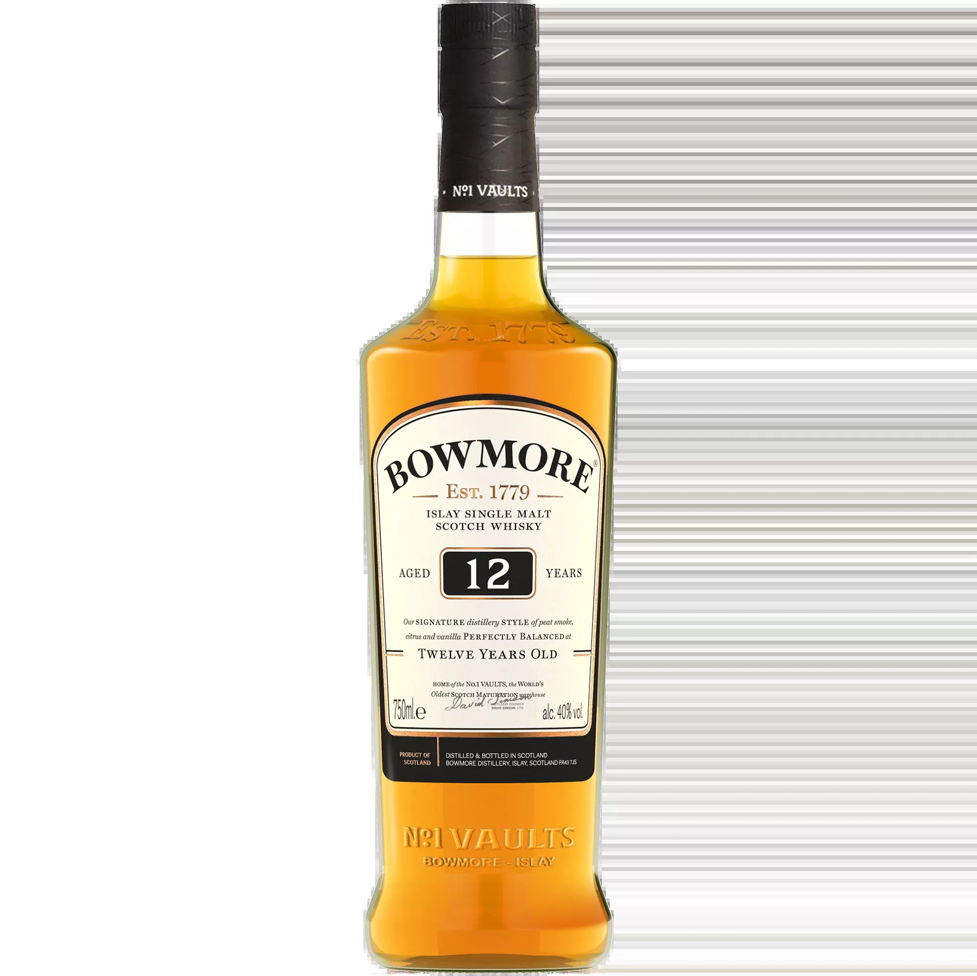 Bowmore Distillery '12 Year Old' Single Malt Scotch Whiskey, Islay, Scotland