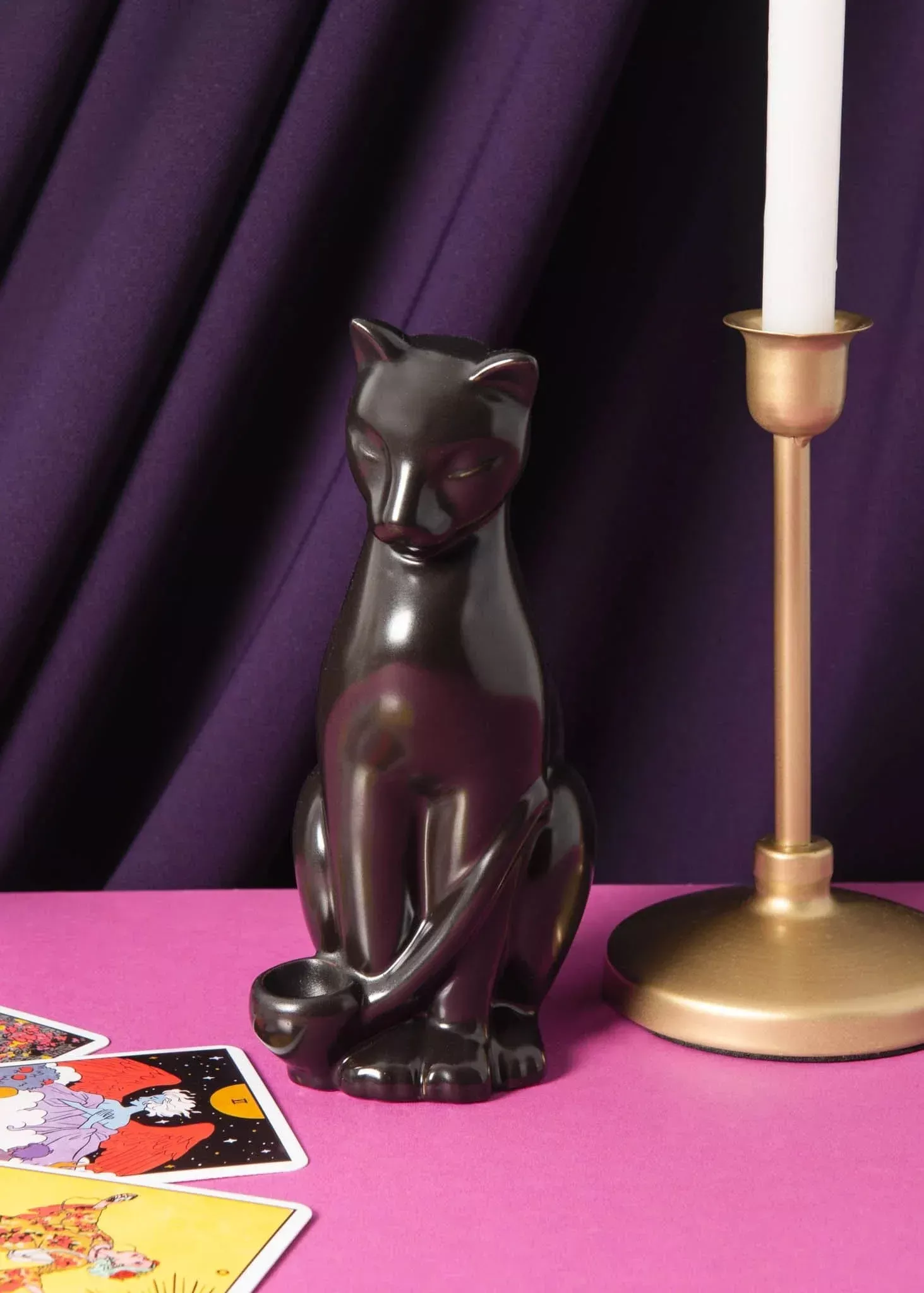 Canna Style Black Cat Pipe – Elegant Ceramic Matte Black Piece
