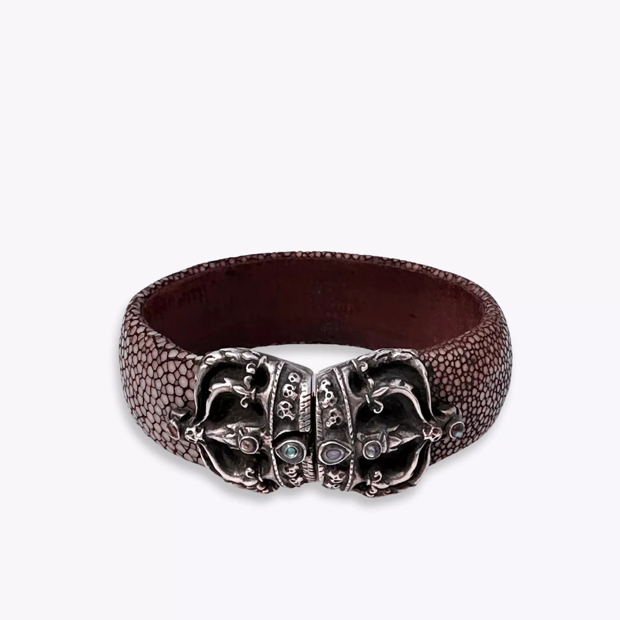 Crown Bracelet by Lou Guerin – Stingray Leather, Paua Shell & Sterling Silver
