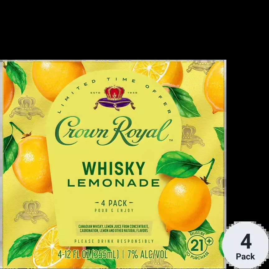 Crown Royal Cocktails Whisky Lemonade 355mL 4pk