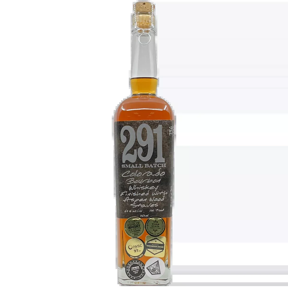 Distillery 291 Small Batch Aspen Wood Staves Finished Colorado Bourbon Whiskey, Colorado