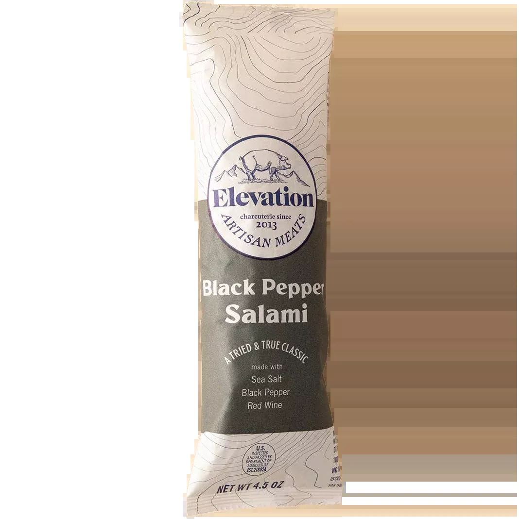 Elevation Meats Black Pepper Salami, Colorado