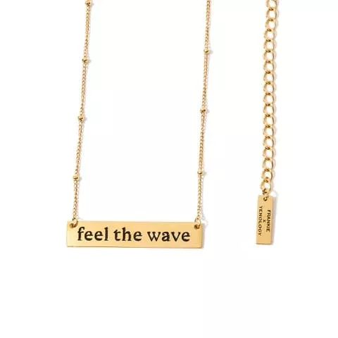 “feel the wave” Bar Pendant Necklace – Gold | Frankie Smoke x YENology