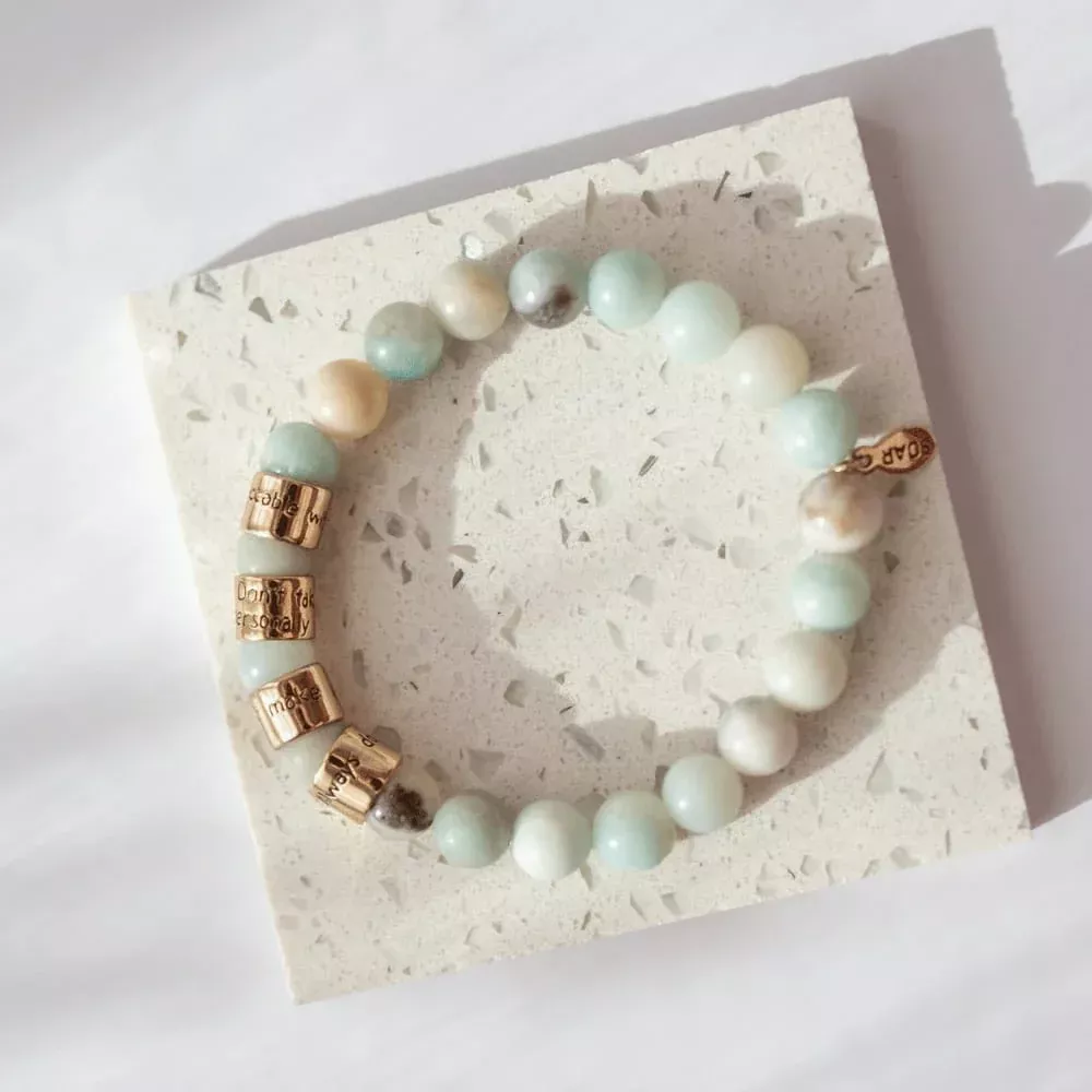 Four Agreements Amazonite Bracelet | Heart Healing Jewelry