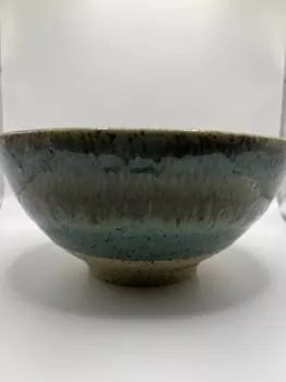 Green, Blue & Brown Speckled Bowl – 6” Handcrafted by Mike Teal