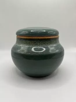 Grey Swirl on Smokey Green Lidded Container – Handcrafted by Mike Teal