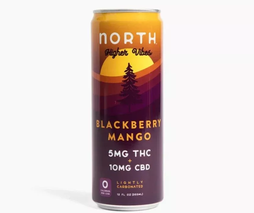 Higher Vibes Blackberry Mango – THC + CBD Seltzer