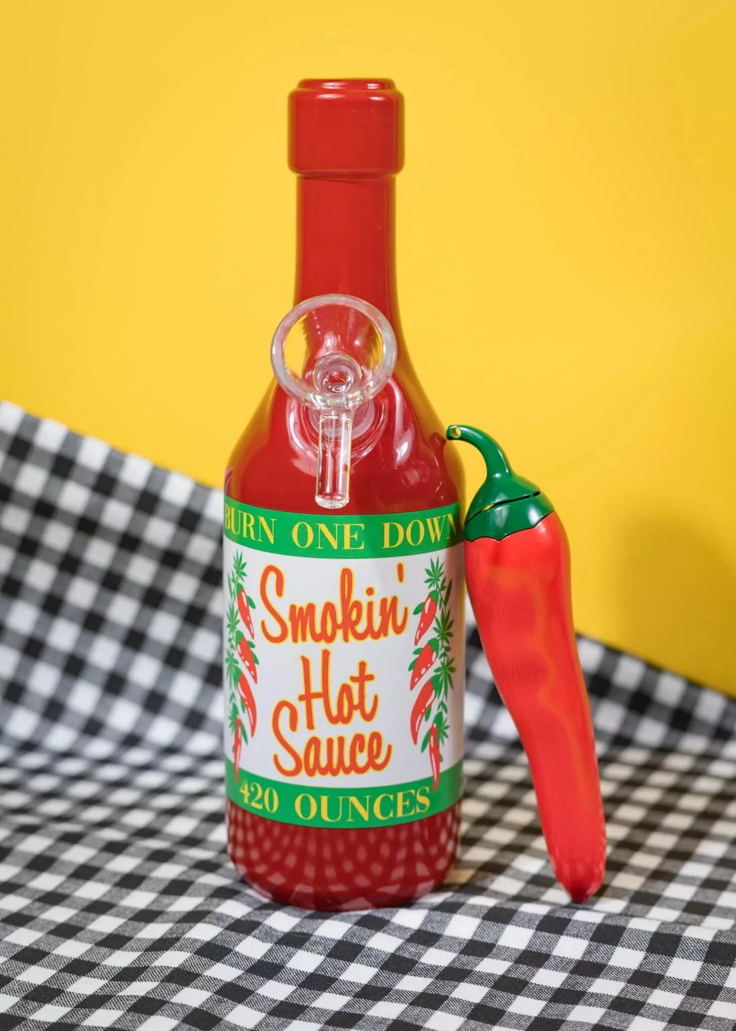 Hot Sauce Bong – 7.25” Glass Percolator Bottle by Canna Style