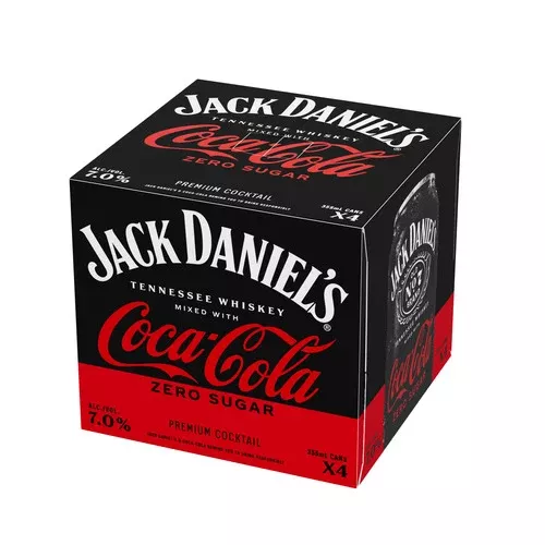 Jack Daniels & Coke Zero RTD 355mL 4pk