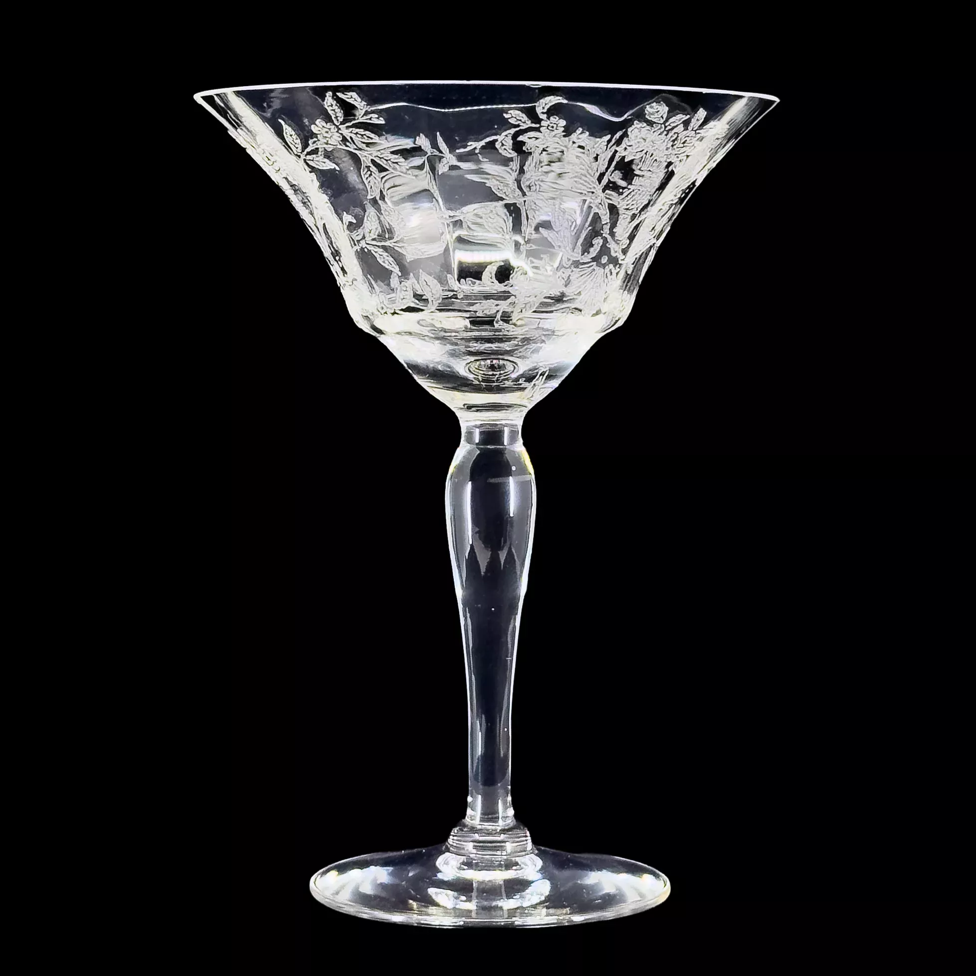 Lace Bouquet Champagne Coupe by Morgantown Glass Co.
