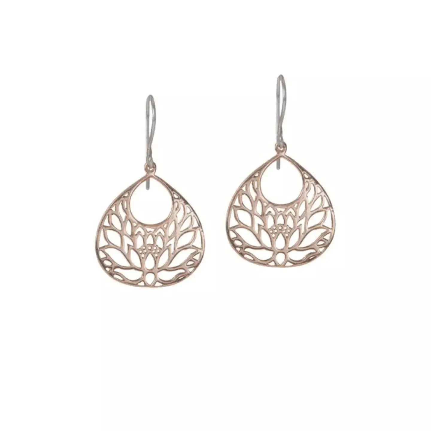 Lotus Flower Petite Earrings – Bronze Symbol of Strength & Serenity