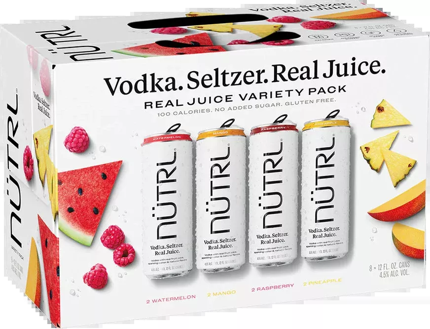 Nutrl Vodka Seltzer Fruit Variety 12oz 8pk