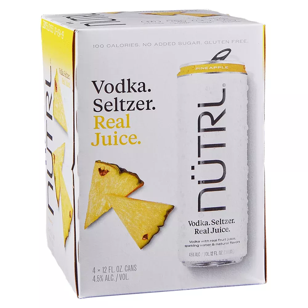 Nutrl Vodka Seltzer Pineapple - 4pk