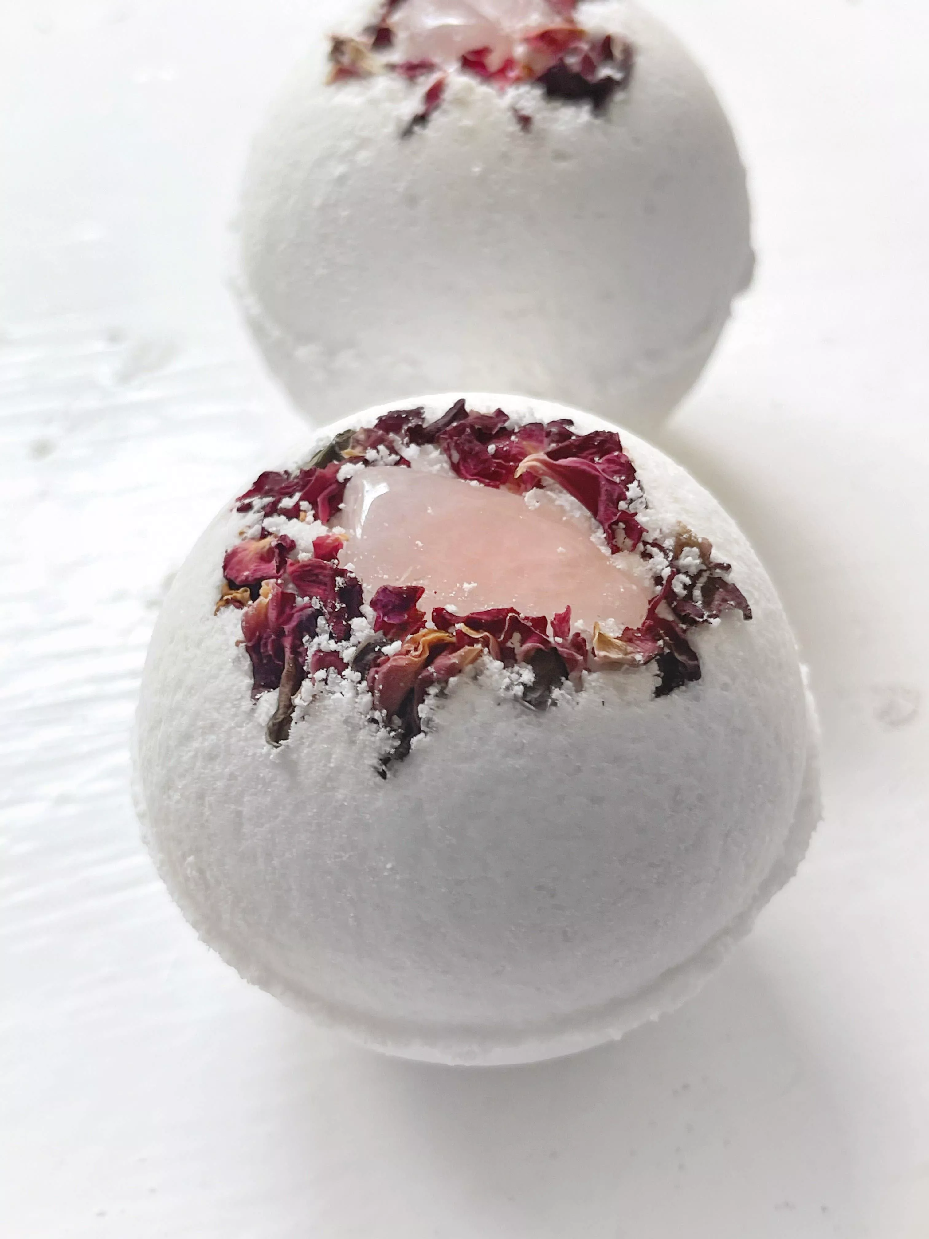 Rose Quartz & Rose Bath Bomb – Self-Love Crystal Bath