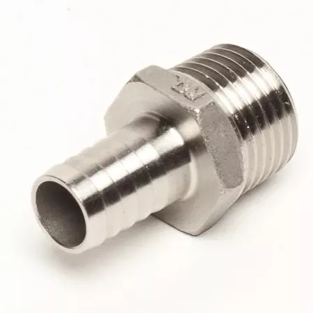 Stainless Steel Nipple (1/2" MPT to 1/2" Barbed)