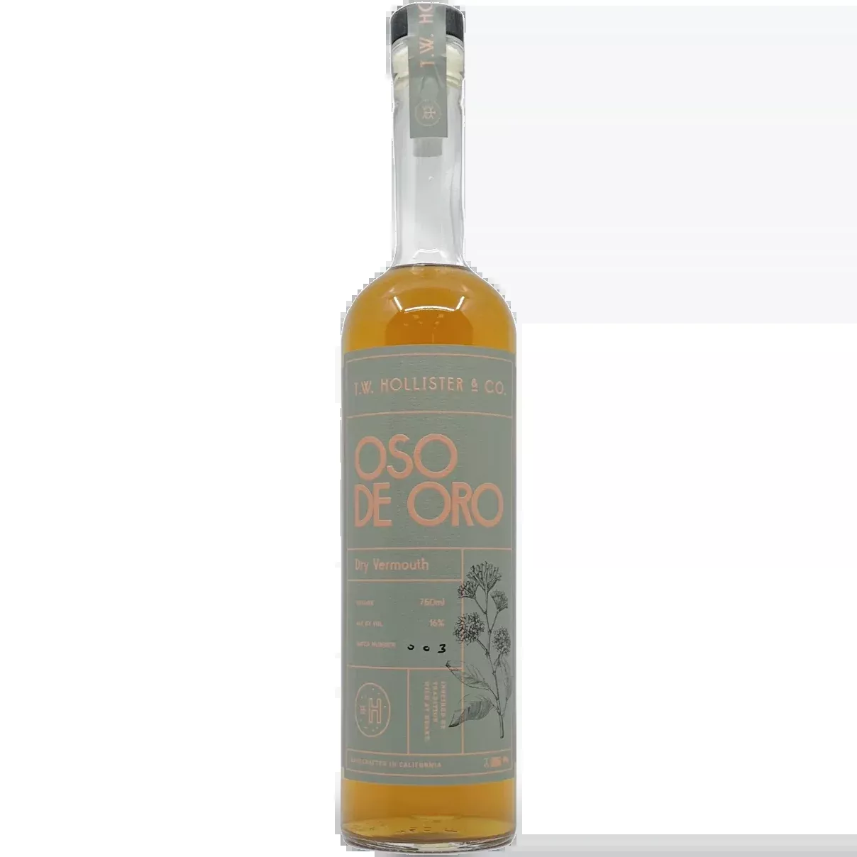 T.W. Hollister & Co. Oso de Oro Red Vermouth, California