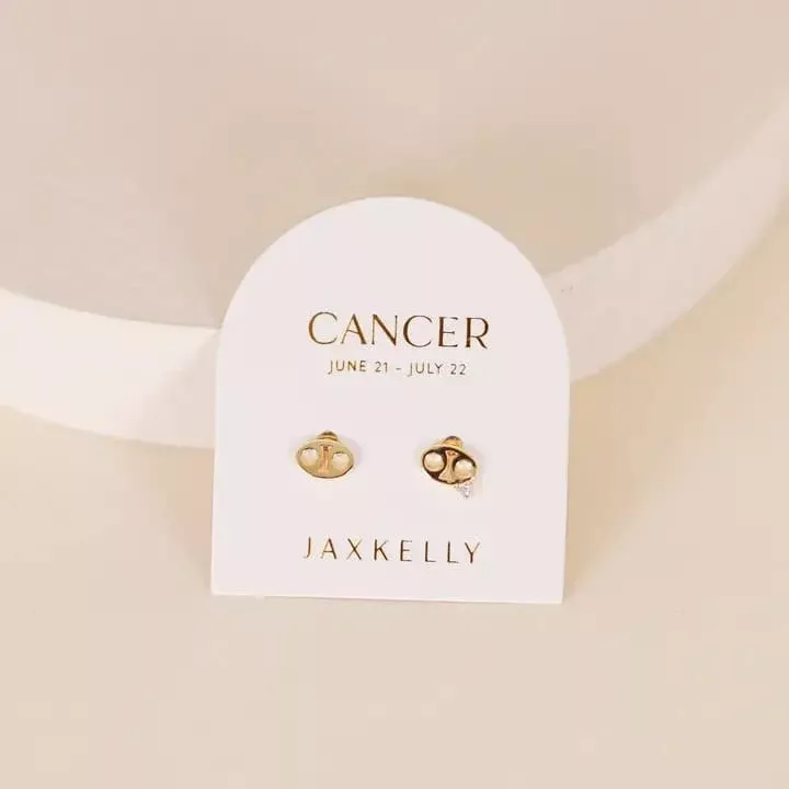 Zodiac Gold Earrings - Cancer