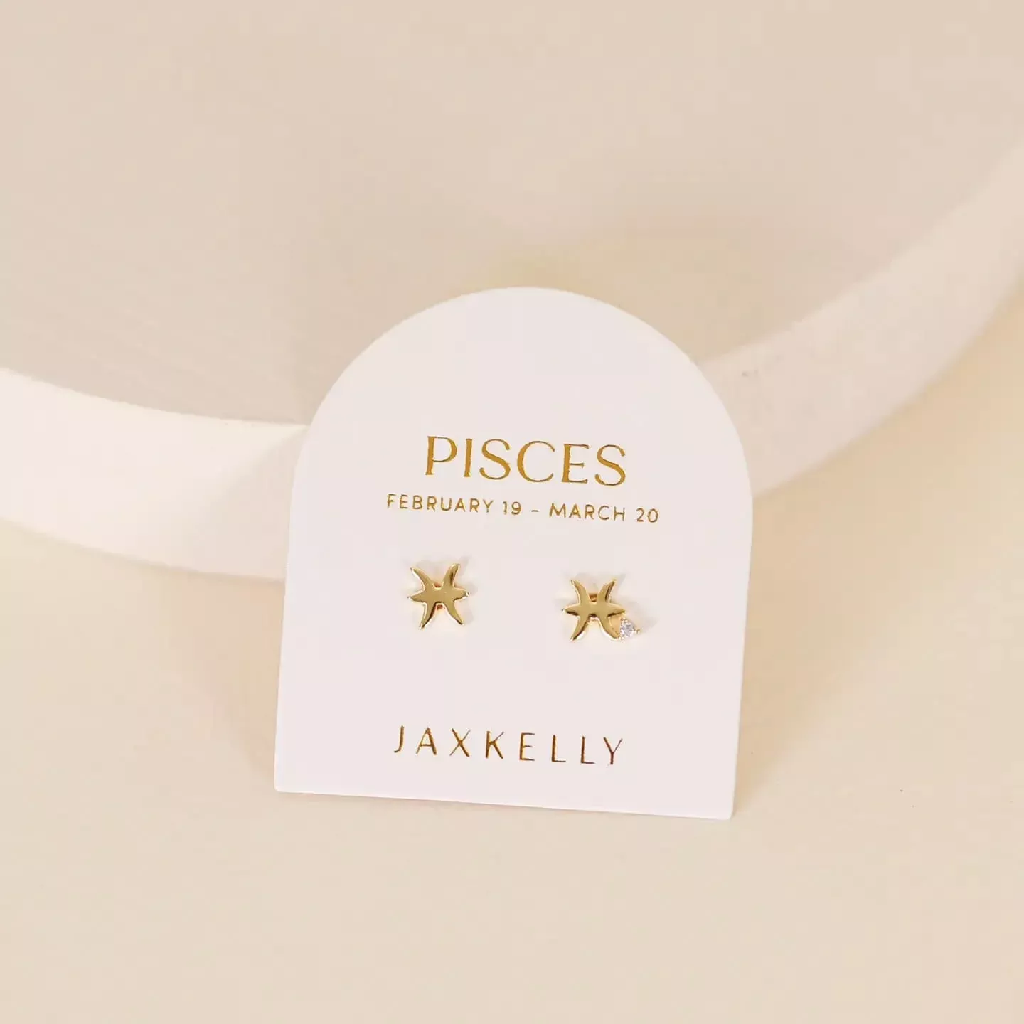 Zodiac Gold Earrings – Pisces Studs