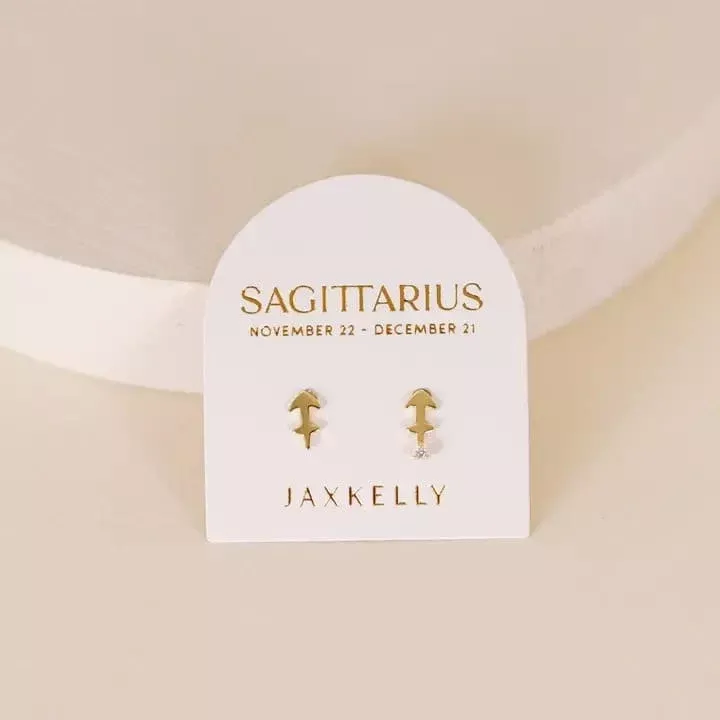 Zodiac Gold Earrings - Sagittarius